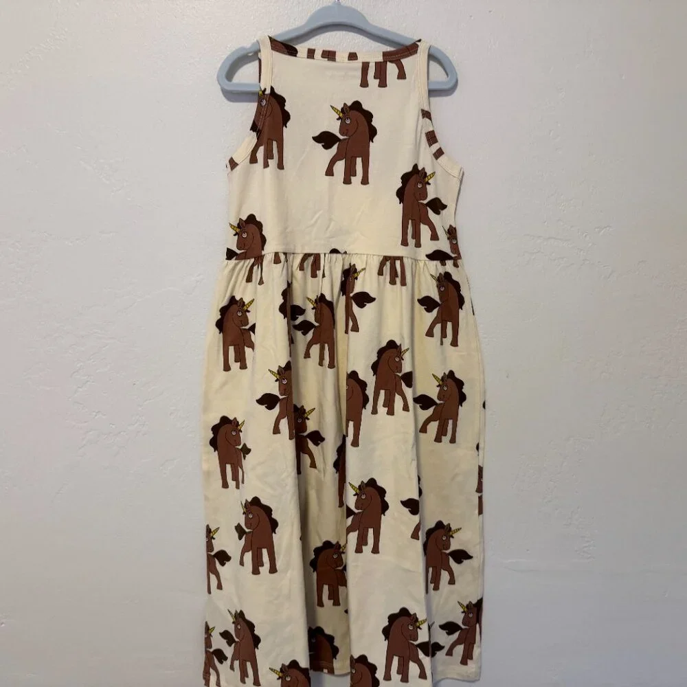 NWT - MINI RODINI Girl's Unicorn Long Tank Dress EU 116/122 or 6-7 yrs - Picture 7 of 7